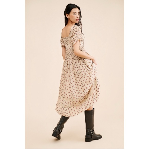 Free People Dainty Cottage Ethereal Bali Juniper Midi Dress 6 Lace Cream Floral - Picture 4 of 16